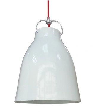 Lampa wisząca Pensilvania metalowa biała z kloszem do kuchni pojedyncza E27
