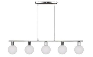 Lampa wisząca Oden kula szklana 5-płomienna chrom do jadalni nad stół