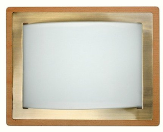 Plafon Mera kwadratowy 36 cm klasyczny drewno szkło E27