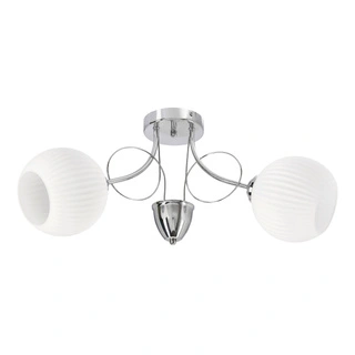 Lampa wisząca Tartine metalowo-szklana podwójna z białym kloszem do salonu