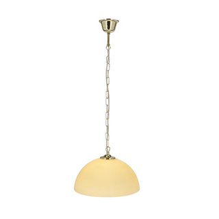 Lampa wisząca Trezza szklana kula ecru mosiądz pojedyncza do salonu E27