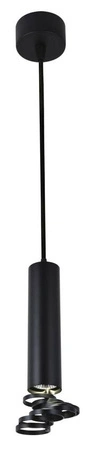 Lampa wisząca tuba czarna z regulowanymi pierścieniami pojedyncza