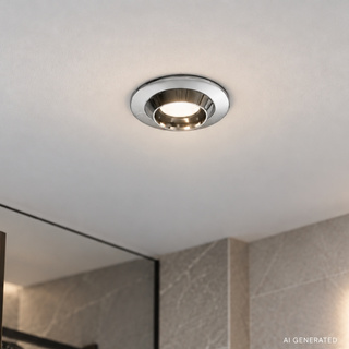 Nowoczesna oprawa halogenowa do łazienki MR16 SH-02 CH srebrna IP65 + oprawka GU10 LED hermetyczna