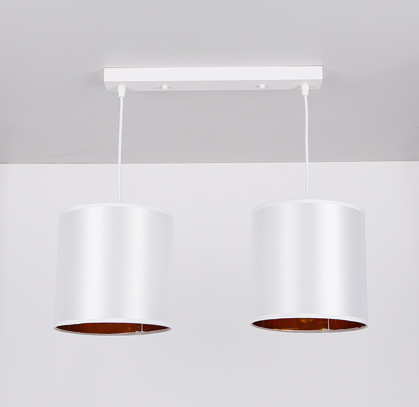 Lampa wisząca z abażurami Atlanta biała podwójna nowoczesna nad stół