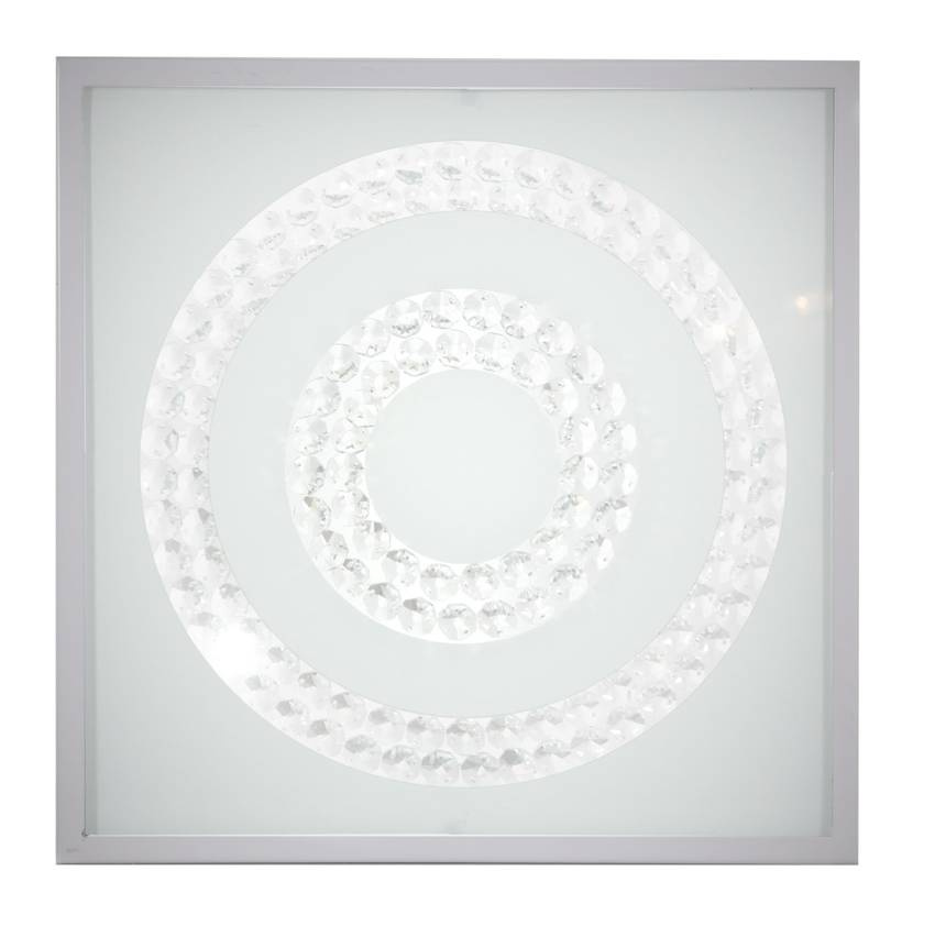 Plafon LED Lux kwadratowy 29 cm 6500K biało-srebrny do łazienki