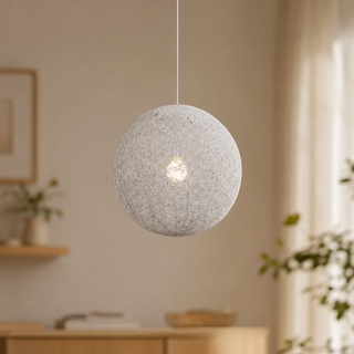 Lampa wisząca Caruba kula 30 cm biała pojedyncza do salonu 1xE27