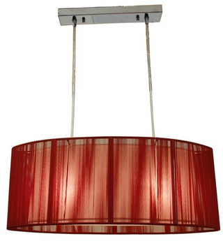 Lampa wisząca z abażurem Artemis czerwona podwójna do salonu