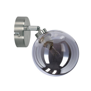 Kinkiet Rodia szklany kula grafitowy satynowy do salonu G9 1 płomienny