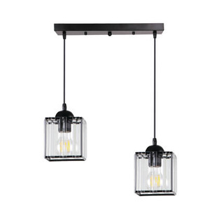 Lampa wisząca Glassia podwójna z kloszem akrylowym do salonu E27