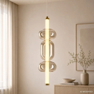 Lampa wisząca Kelly szklana złota LED 8W 2700K do salonu