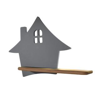 Kinkiet House dziecięcy z półką LED zintegrowany szary do pokoju dziecka