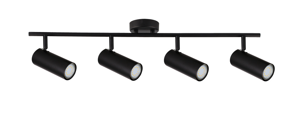 Lampa sufitowa Colly czarna listwa spot regulowana 4-punktowa do salonu