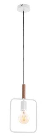 Lampa wisząca Frame biała metalowa pojedyncza do salonu E27 regulowana