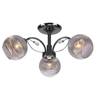Lampa wisząca Cromat 3-punktowa z kloszami szklana czarna do salonu