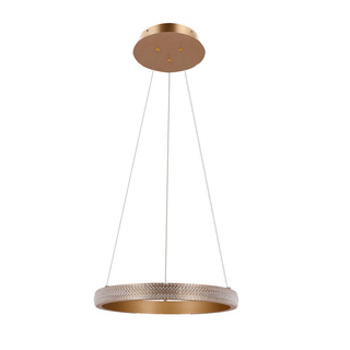 Lampa wisząca Hashim pierścień do salonu złota 40 cm LED 22W kryształki