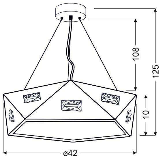 Lampa wisząca biała pięciokątna Nemezis 31-59147 zbliżenie