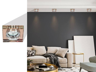 Zestaw Trzech Opraw Candellux Ss-16 Gu10 Led Z Żarówką Led Szkło Brązowe