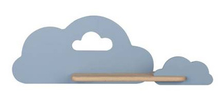 Kinkiet Cloud do pokoju dziecięcego chmurka z półką LED zintegrowany niebieski
