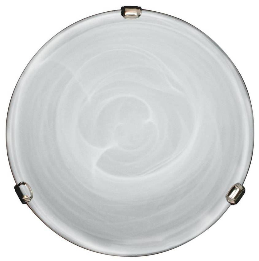 Plafon Duna okrągły szklany 25 cm biało-srebrny E27 Candellux IP20
