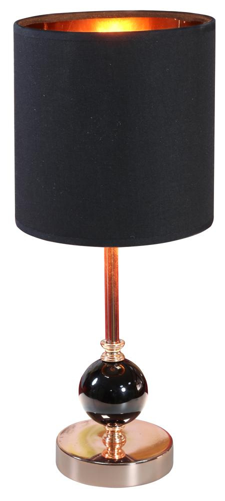 Lampka nocna Melba czarna miedziana z abażurem E14