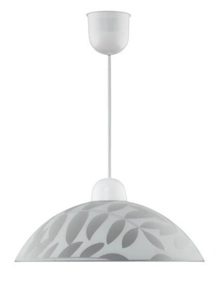 Lampa wisząca Letycja szklana z kloszem do jadalni pojedyncza 1xE27 biała