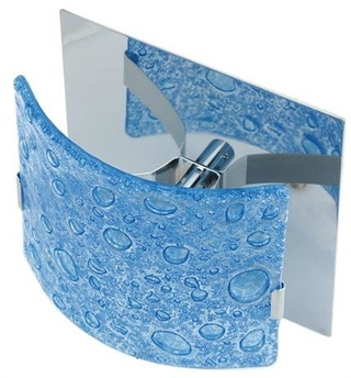 Oprawa stropowa kwadratowa niebieska szklana G4 do łazienki