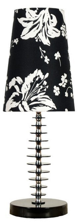 Lampka nocna Cuero czarno-biała z abażurem klasyczna E27