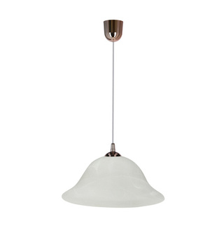 Lampa wisząca Vera szklany klosz alabastrowy pojedyncza do jadalni E27