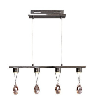 Lampa wisząca Prisma chromowa z kryształkami LED 4-punktowa do salonu