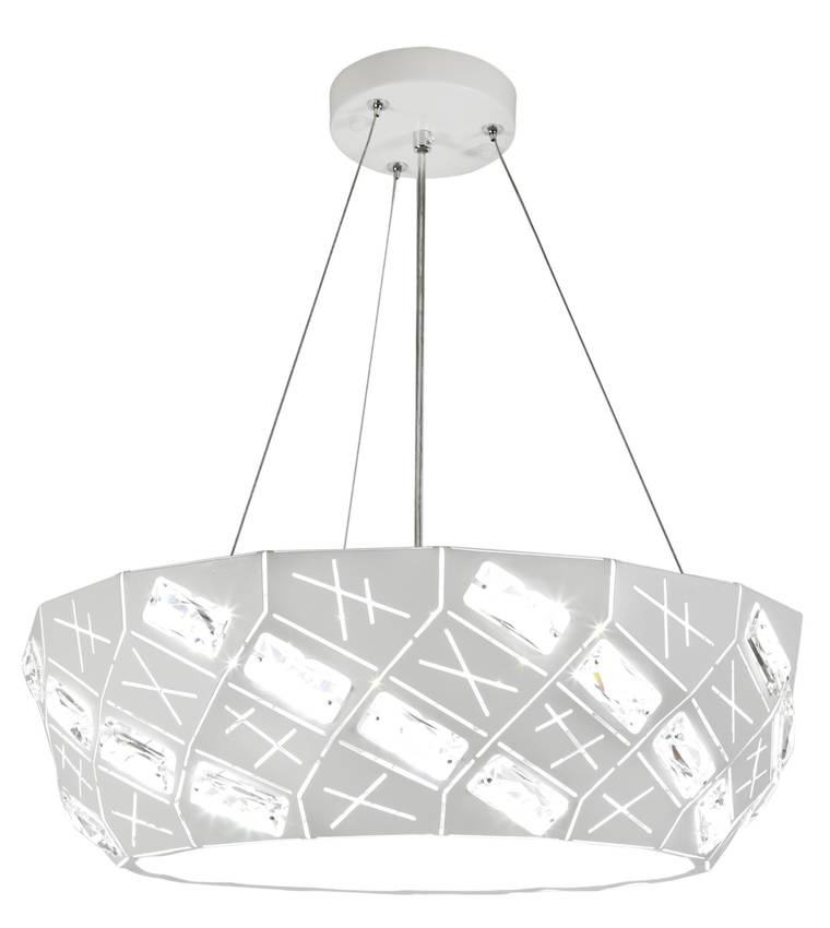 Lampa wisząca biała okrągła kryształki 4xG9 Glance 31-59154 - Candellux
