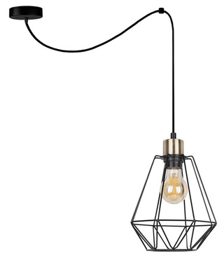 Lampa wisząca Primo P klatka loft metalowa czarna 1-punktowa do jadalni