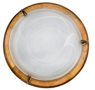 Plafon Alabaster okrągły 38 cm dąb brązowy 2xE27 Candellux