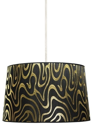 Lampa wisząca z abażurem Tiger klasyczna do salonu E27 miedź złota