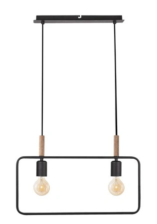 Lampa wisząca Frame czarna podwójna nad stół do salonu regulowana wysokość E27