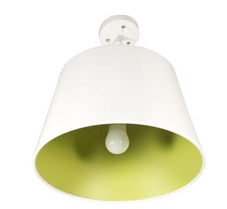 Lampa wisząca Enyo metalowa pojedyncza do salonu biała klosz 40 cm E27