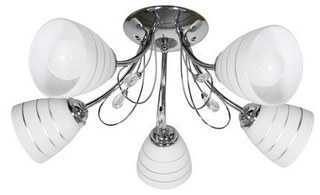 Lampa sufitowa Simpli ze szklanymi kloszami 5-punktowa do salonu