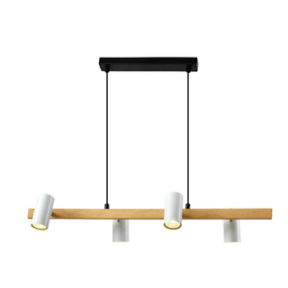 Lampa wisząca Xilo do jadalni potrójna na belce metalowa GU10 biała