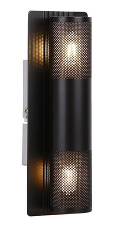 Kinkiet Emu czarny metalowy podłużny loftowy 2-punktowy do salonu G9