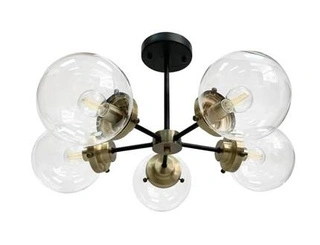Lampa sufitowa Lens ze szklanymi kloszami 5-punktowa do salonu