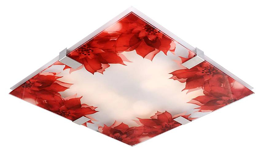 Plafon LED 18W 40cm czerwony kwiaty Rapsody 10-30719 w aranżacji