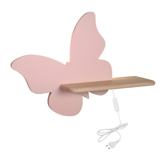 Kinkiet Butterfly półka LED do pokoju dziecięcego różowy 5W 4000K