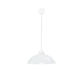 Lampa wisząca Mangano szklana z kloszem białym do jadalni E27 pojedyncza