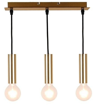 Lampa wisząca tuba Dallas złota potrójna E27 metalowa