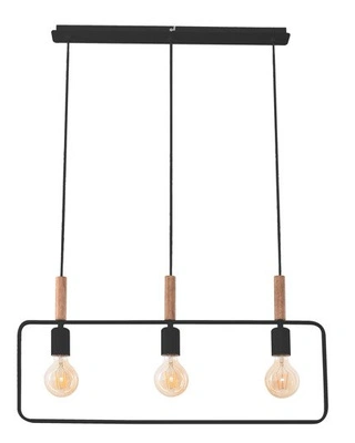 Lampa wisząca Frame potrójna czarna regulowana do salonu nad stół E27