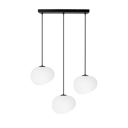 STONES lampa wisząca czarny 20cm 3x40W E27 klosz biały 33-35158