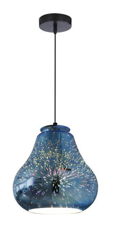 Lampa wisząca Galactic szklana do salonu niebieska pojedyncza E27 Candellux