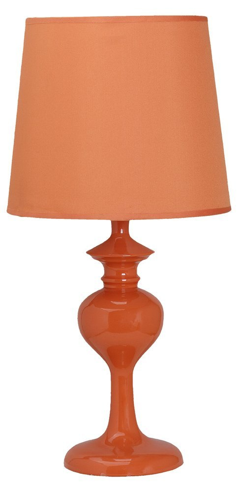 Lampka nocna Berkane pomarańczowa z abażurem E14 metalowo-tekstylna