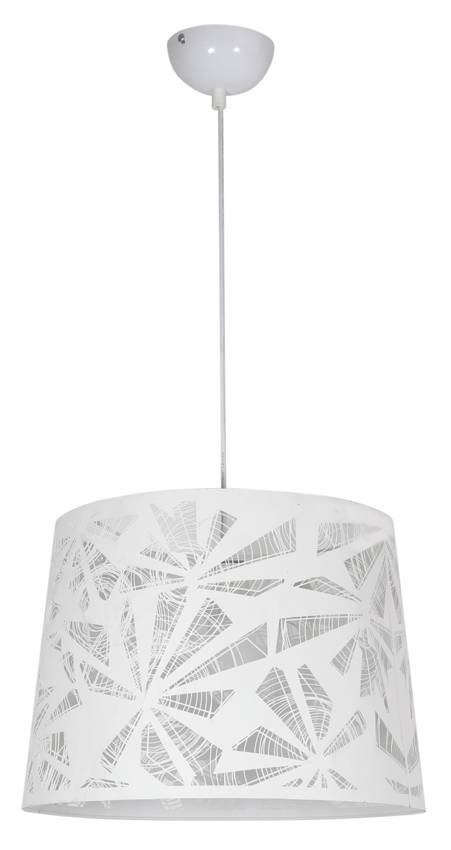 Lampa wisząca z abażurem Orlando biała pojedyncza E27 do salonu