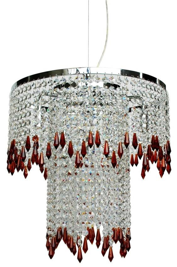 Candellux Lighting Lampa wisząca chrom/bursztynowa 6 Vienna 36-35625