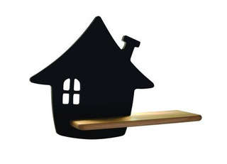 Kinkiet House dziecięcy z półką LED zintegrowany 5W 4000K czarny
